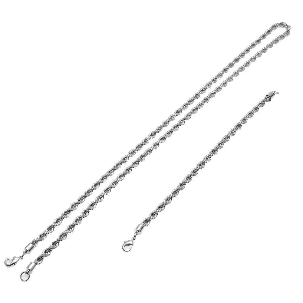 6mm Gold Rope Chain Set HypeDiamonds