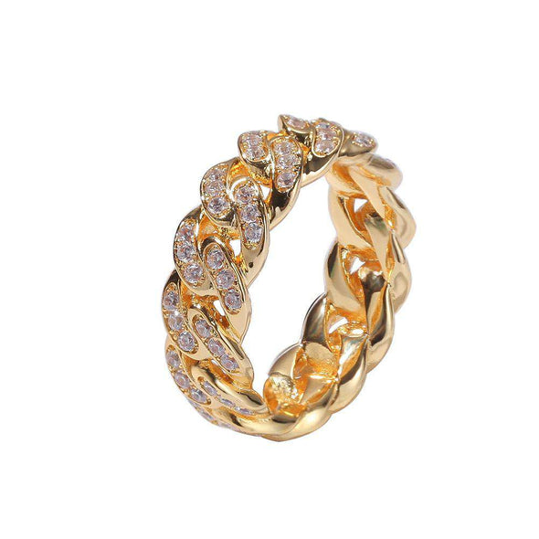 Limited Stock | Iced Cuban Link Ring Gold / 8