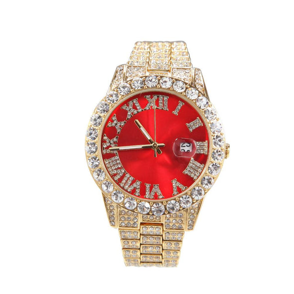 Bust-Down Red/green Face Premium Watch Yellow Gold / Red