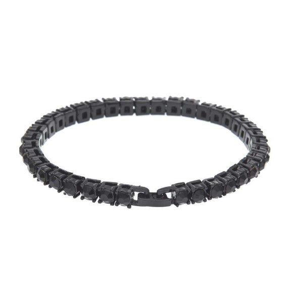 5Mm Diamond Tennis Bracelet Black Gold / 8Inch