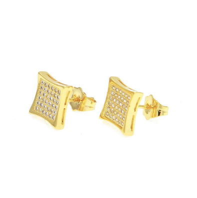 Zirconia Studs Earrings Gold