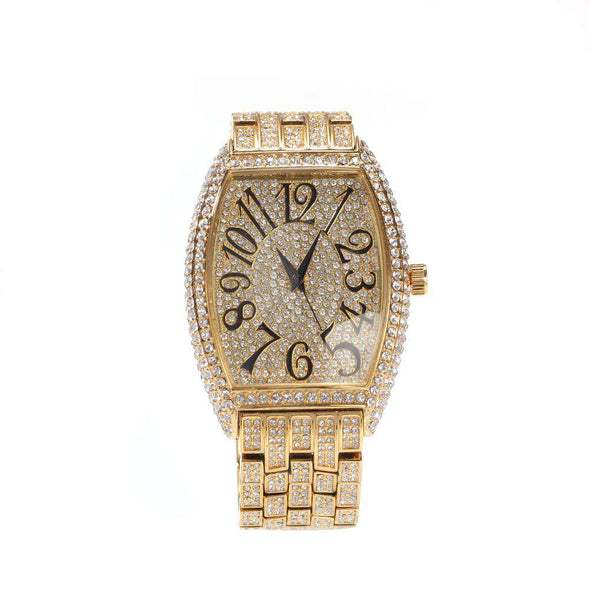[New Arrival] Bust-Down Frank Style Watch Gold