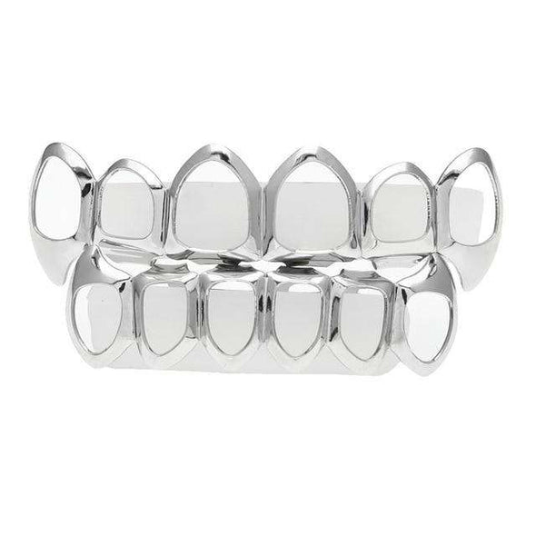 Open Face Gold Grillz Silver
