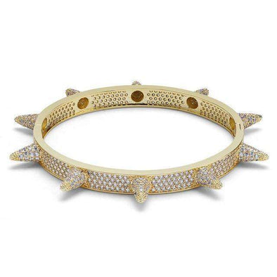 Spike Bangle Bracelet Yellow Gold