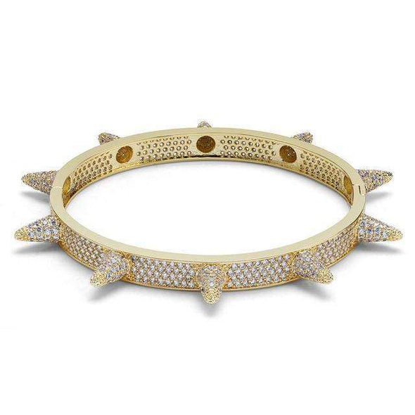 Spike Bangle Bracelet Yellow Gold