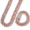 Cuban Chain & Bracelet (Premium Set) Rose / 8Inch Bracelet 24Inch Necklace